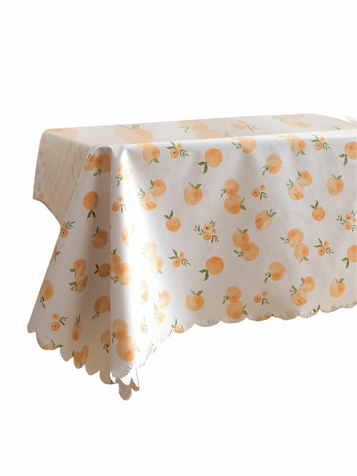 Скатерть Маленькая свежая пасторальная одноразовая скатерть из ПВХ водонепроницаемая и маслостойкая-персиковый-60*90см