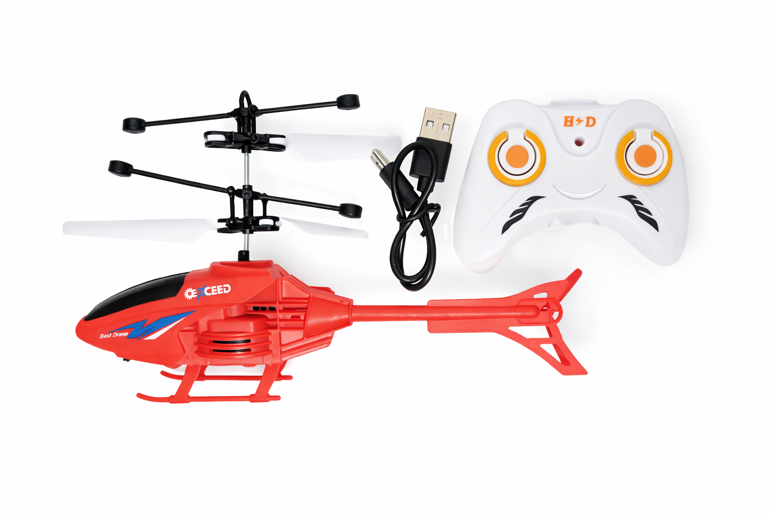 Игрушечный вертолет Simple controls на пульте управления световые эффекты, красный