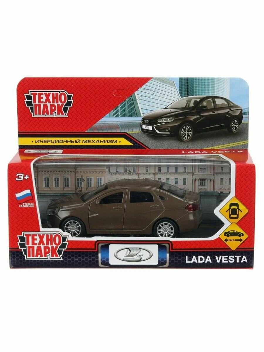 Машина металлическая инерционная Lada Vesta, 12 см