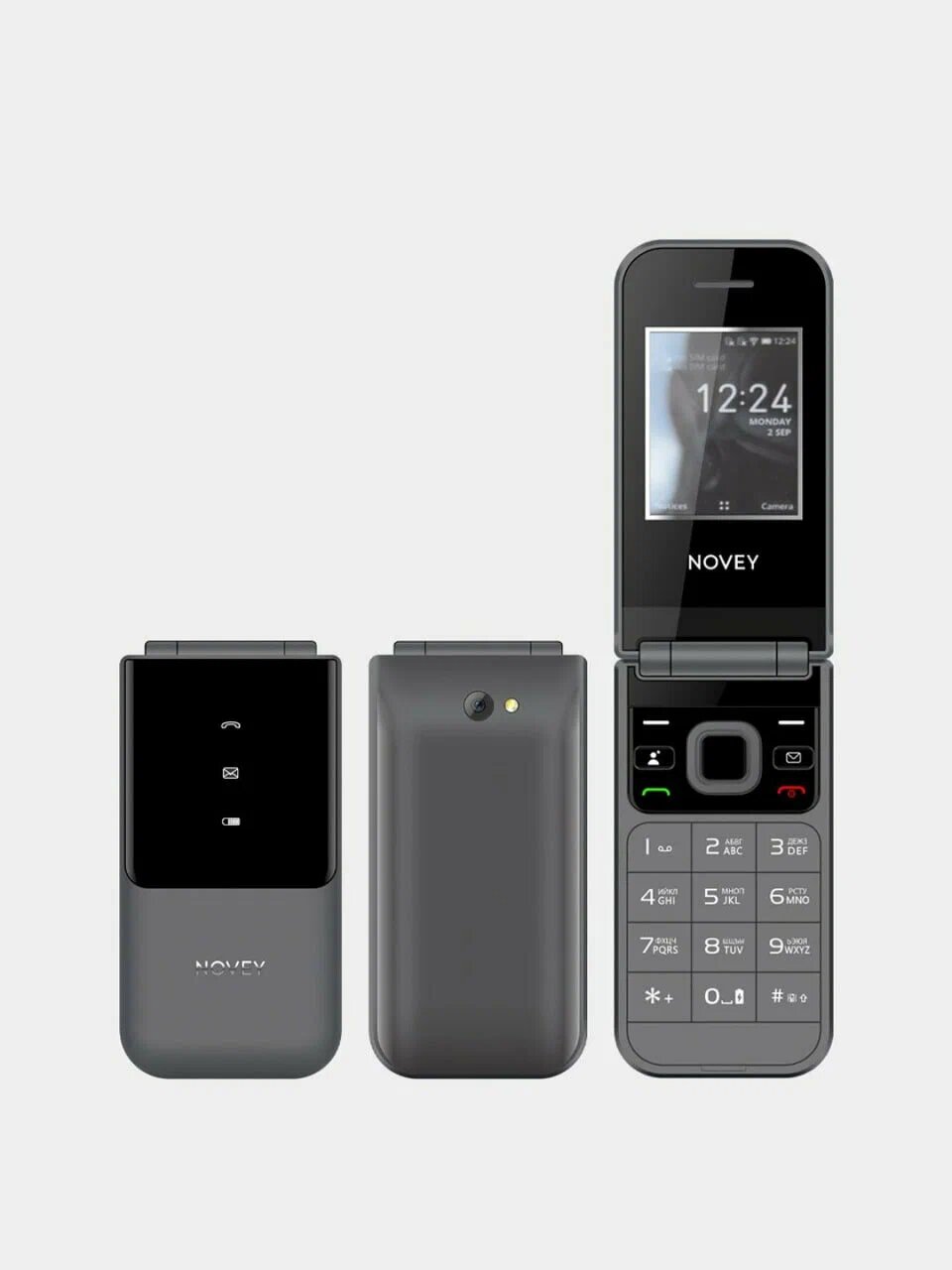 Мобильный телефон Novey X70 2-SIM Карты, 1-SD Card серый для любители классики