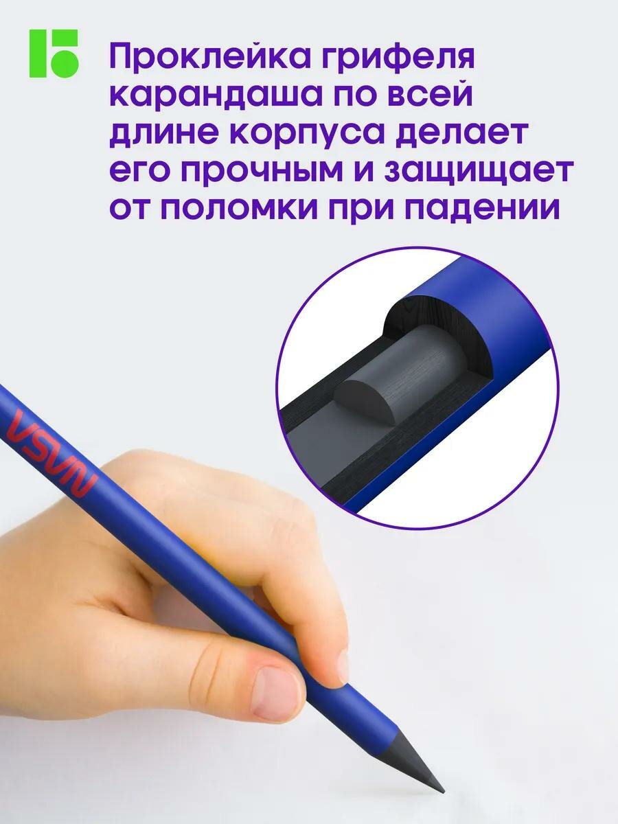 Карандаши простые НВ, чернографитные Berlingo Ad Astra 12 штук — фото 1