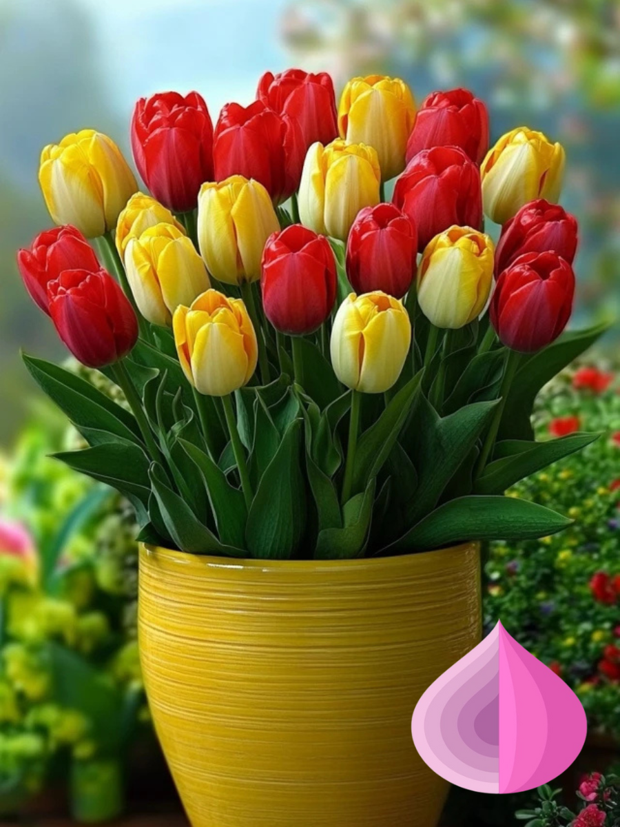 Луковицы цветов, bulbs service, Тюльпаны Красно-Желтый Микс (5 штук)