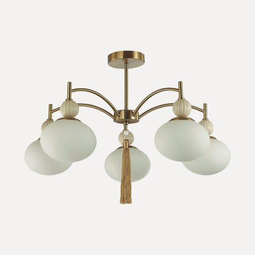 Изображение товара 8272/5C NEOCLASSI LN26 040 латунь/бежевый/белый, металл/керамика/стекло Люстра потолочная Е14 5*40W 220V GLORIYA