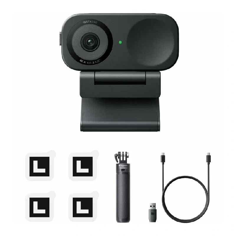 Insta360 Link 2C Tripod Bundle - 4K AI веб-камера для ПК/Mac, сенсор 1/2", для потоковой передачи, видеозвонков