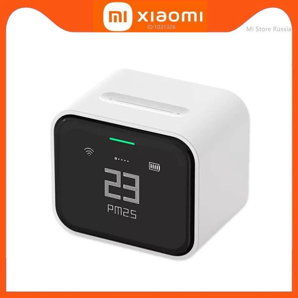 Анализатор качества воздуха Xiaomi Qingping Air Monitor Lite датчик углекислого газа СО2, 5 в 1 (температура, влажность СО2 PM2.5 PM10 - летучие частицы) MiHome Apple HomeKit CGDN1, Белый