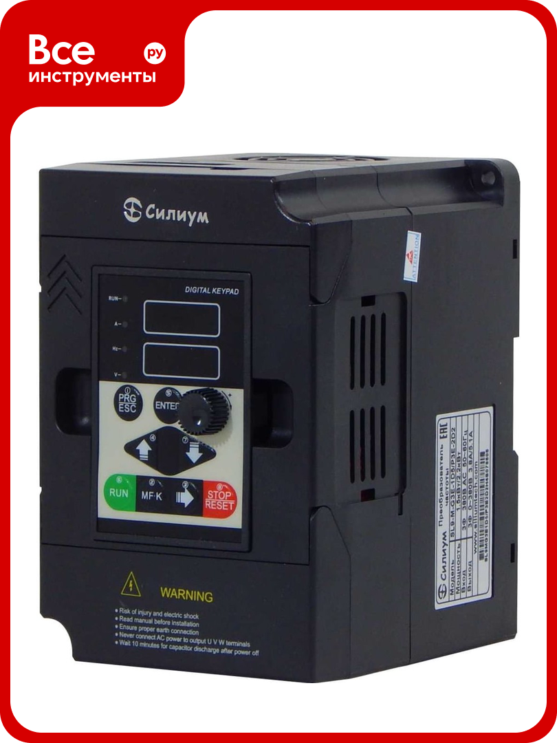 Преобразователь частоты Силиум SL9-M-G1-2d2 22кВт; 10А; 220В; съемный пульт управления; тормозной модуль встроен 3989859