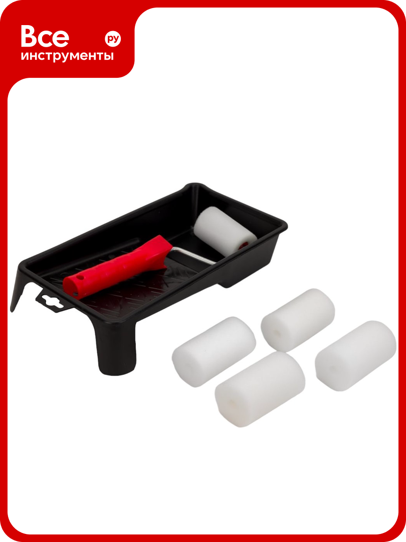 Набор Петрович П090-065 комбинированный мини-валик поролон 65 мм 4 шубки ванночка 4100001618