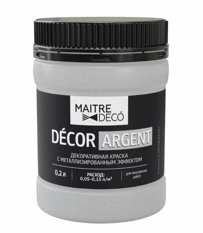 Краска декоративная Maitre Deco Dcor Серебро 0.2 л цвет серебряный