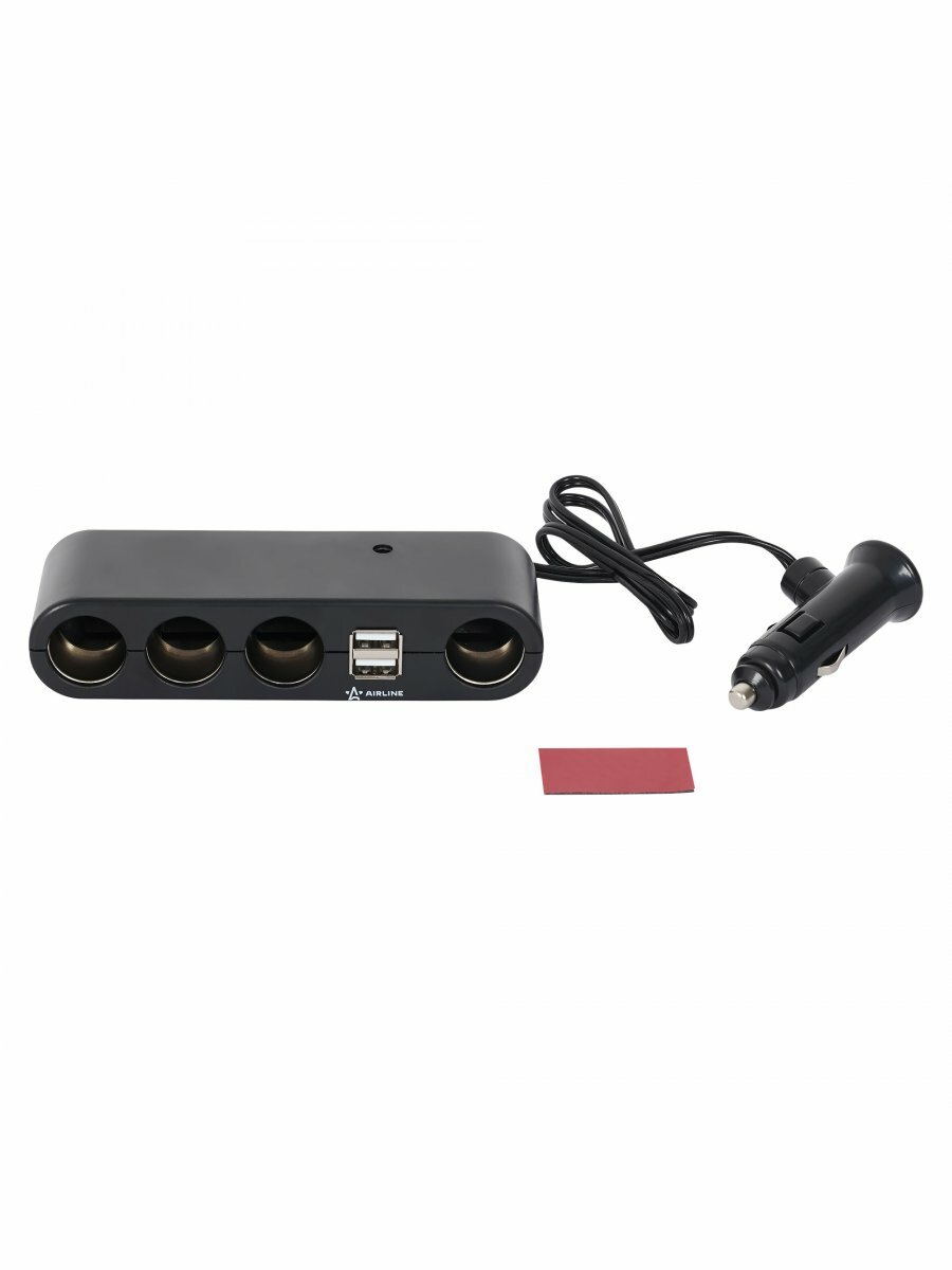 Разветвитель прикуривателя 4 гнезда 5А + 2xUSB 2.4A AEBD001 AIRLINE — фото 1