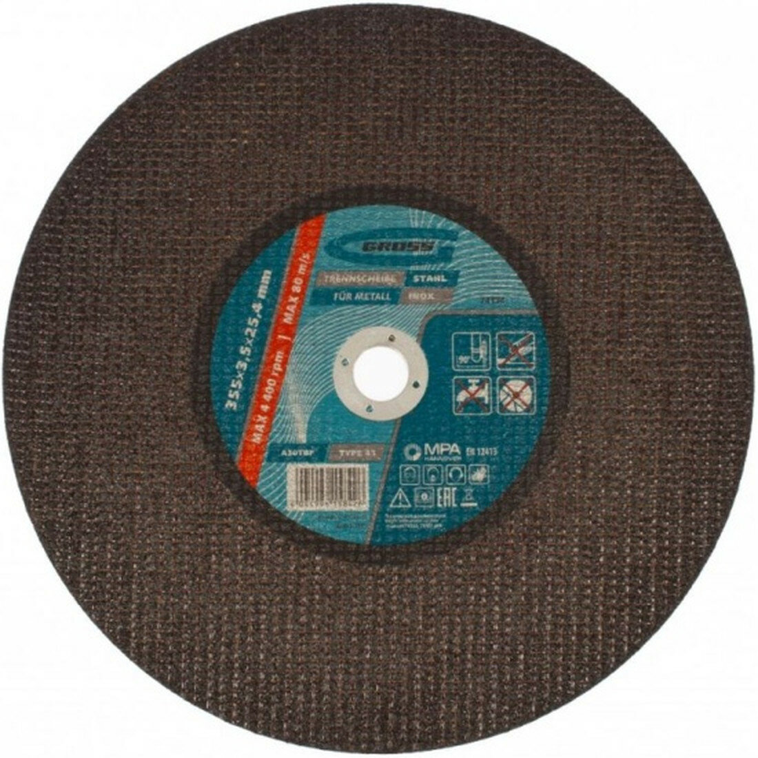 Диск отрезной Gross 74394 для металла 355x35x254 мм