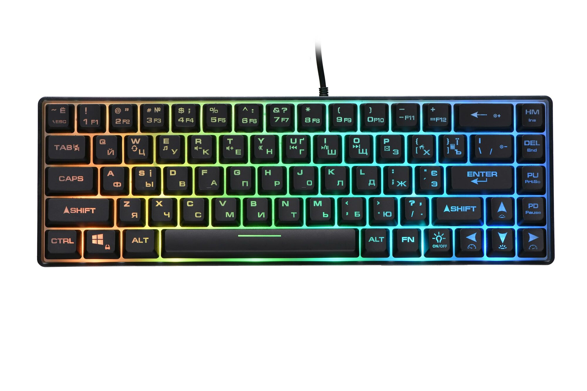 Игровая Клавиатура 2E Gaming KG345, RGB, 68 клавишь, мембранная