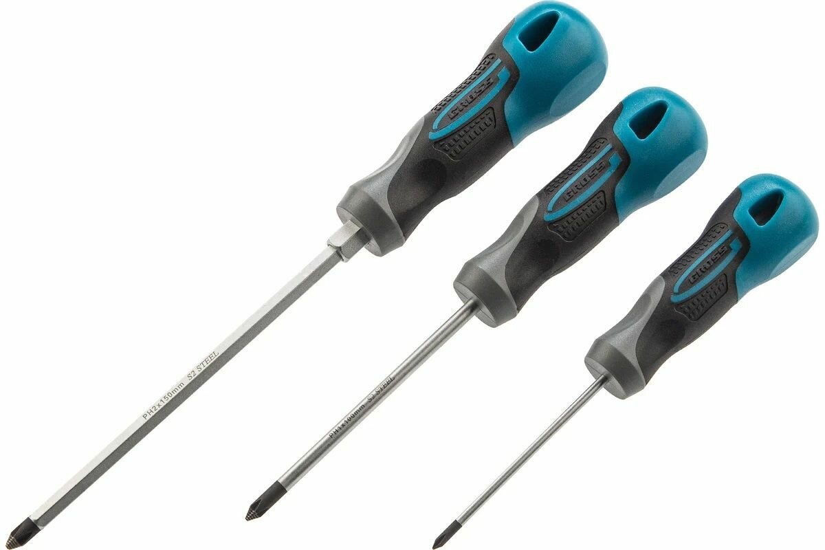 Набор отвёрток 3 шт S2 GROSS 12166 — фото 1