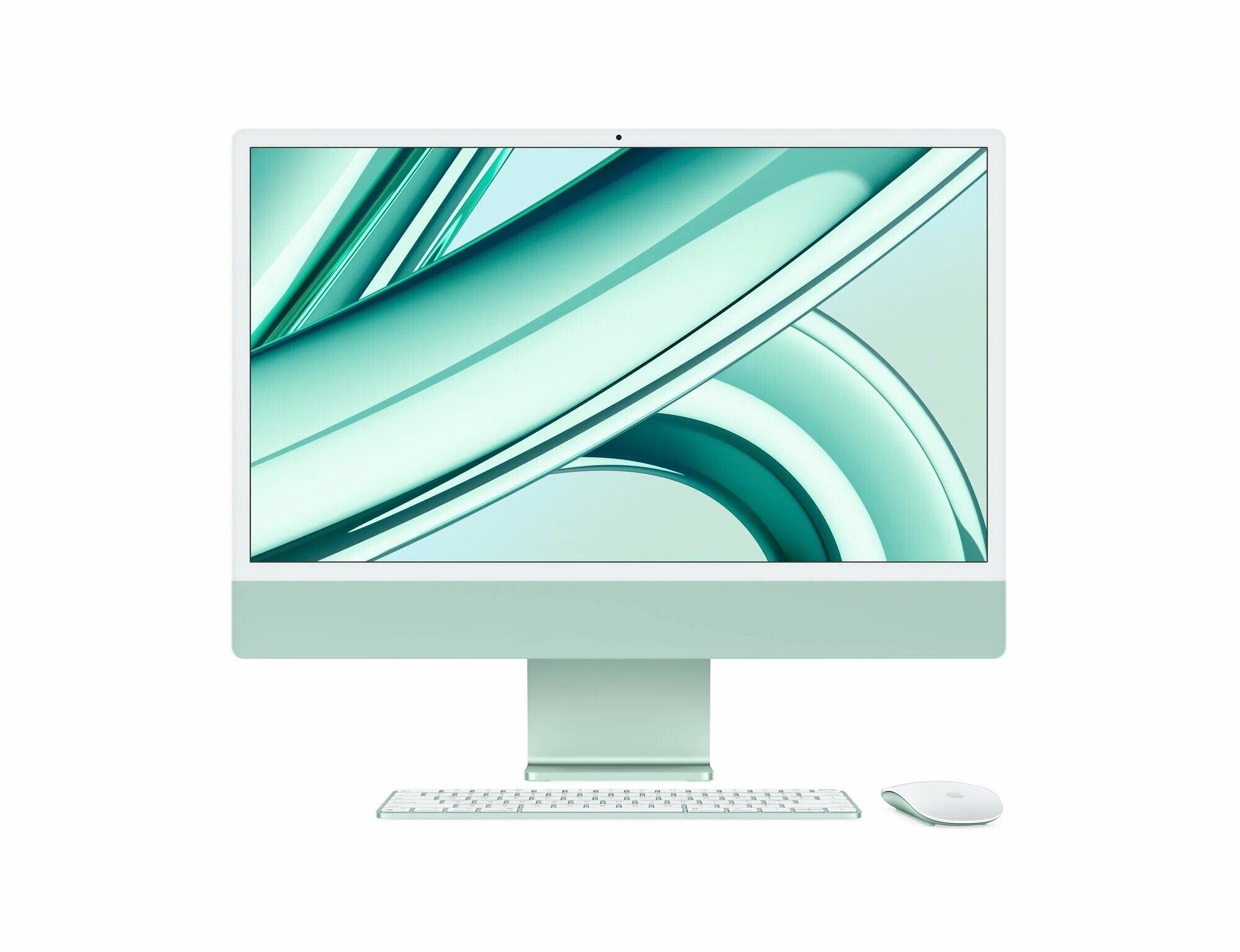 Apple iMac 24 2023 (M3 8-Core, GPU 10-Core, 8GB, 256GB) Pink MQRT3, зелёный, Русская клавиатура (гравировка)