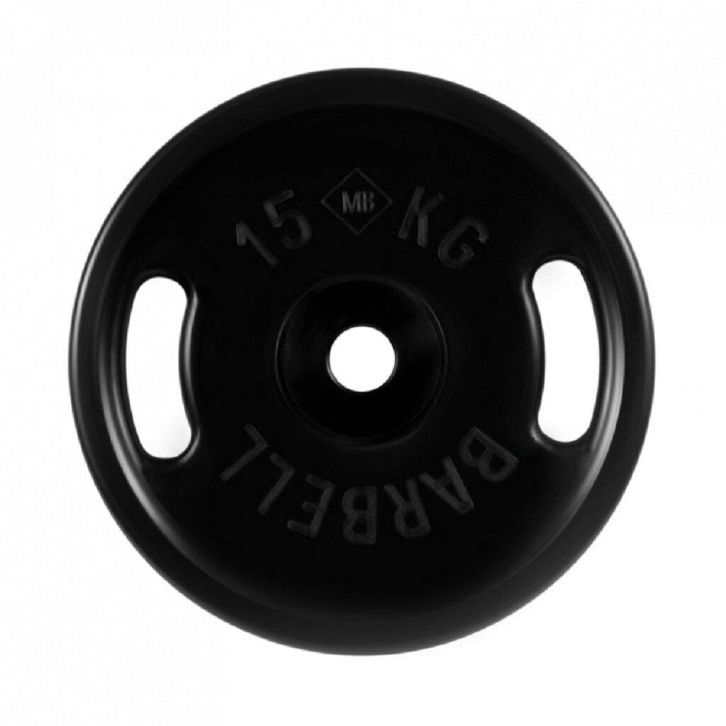 Блины для штанги и гантелей MB Barbell 15 кг 51 мм евро-классик олимпийский с двумя хватами