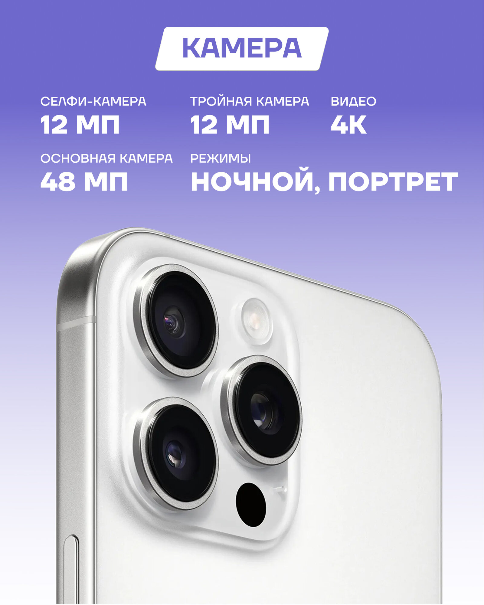 Смартфон Apple iPhone 16 Pro 256Gb White Titanium (SIM + eSIM) — фото 1