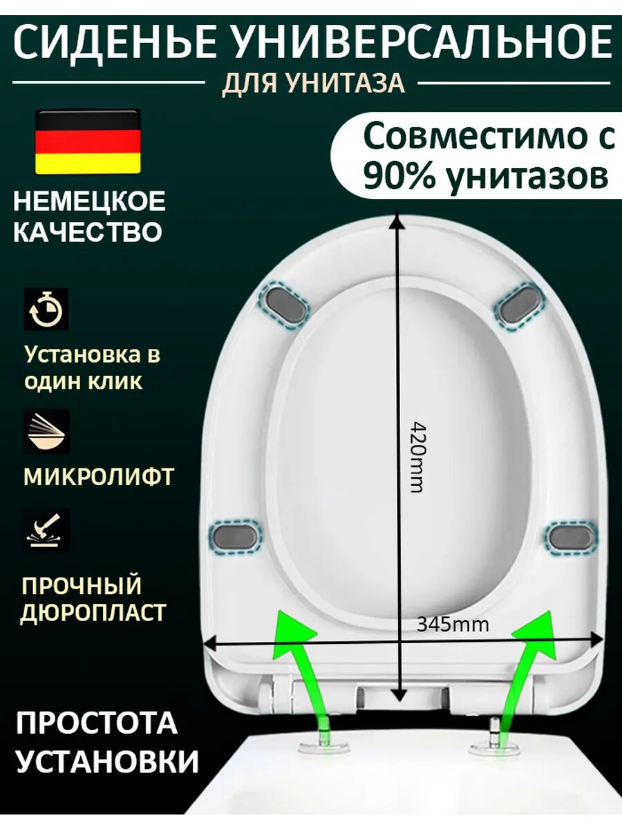 Сиденье для унитаза с микролифтом, крышка на туалет