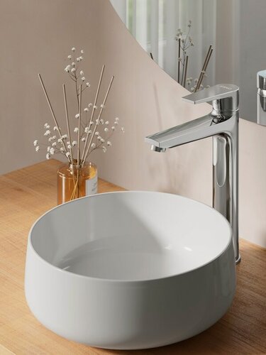 Изображение товара Смеситель для накладной раковины, для чаши высокий, для умывальника, латунь