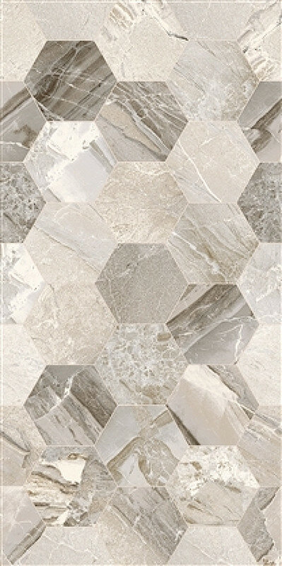 Керамическая плитка Eurotile (Rus) Istambul Grey Decor Matt 5 IT 0146 M настенная 25х50 см серый