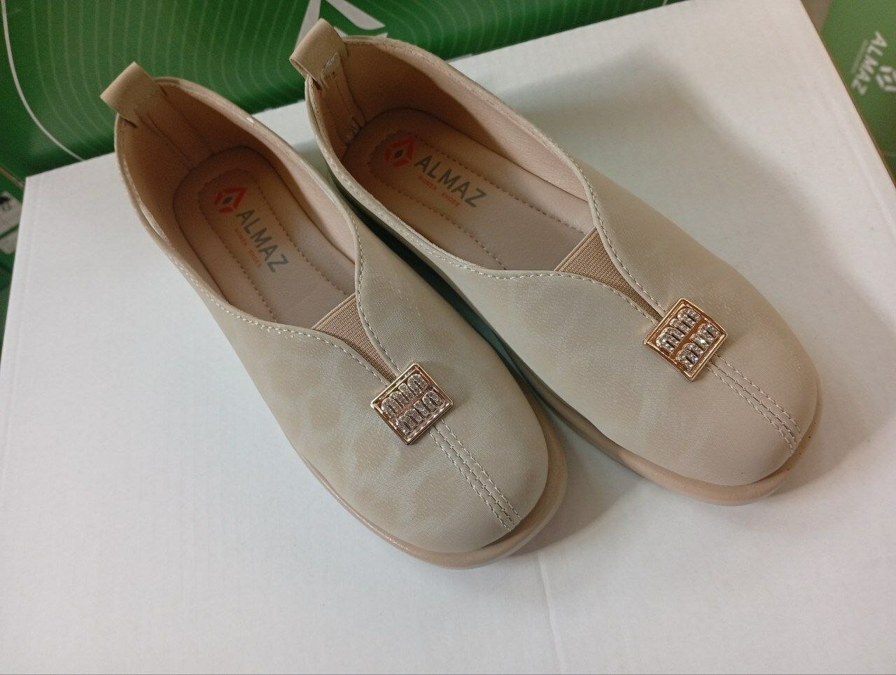 Мокасины , размер 37, 102 бежевый — фото 1