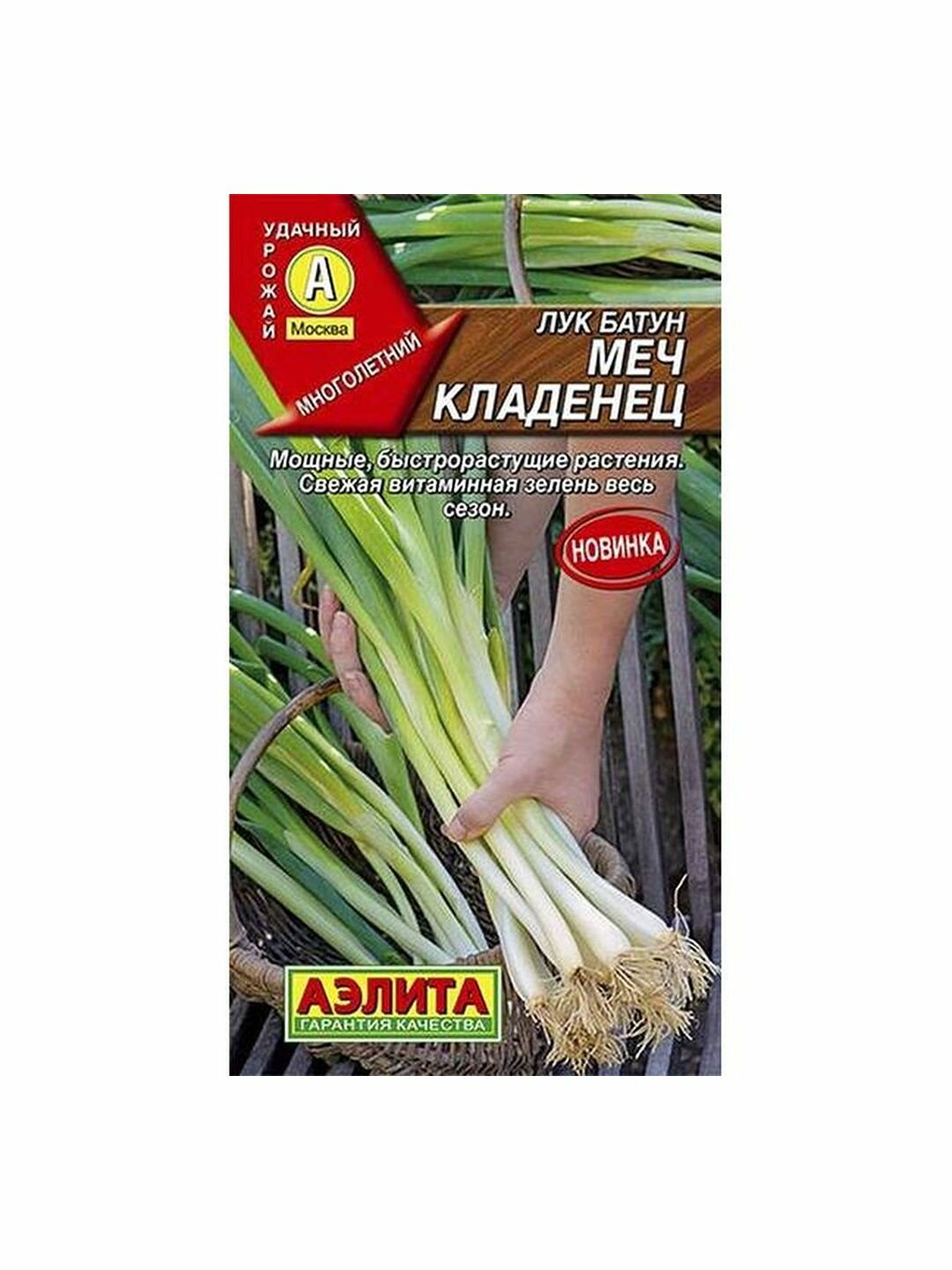 Семена Лук батун Меч Кладенец многолетние среднеспелый Аэлита 1 пачка - 0.5г семян