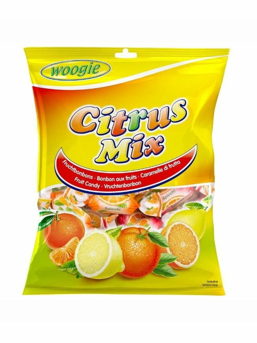 Карамель Woogie Citrus Mix Цитрусовый микс (апельсин мандарин лимон) 170 гр. (Австрия)
