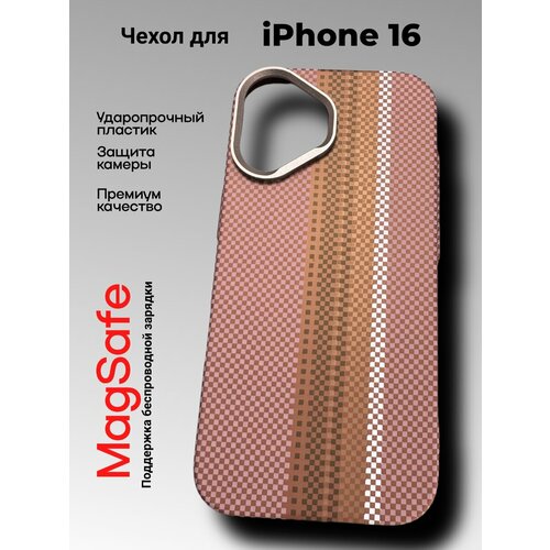 фото Чехол на iphone 16 с magsafe под карбон из ударопрочного пластика сзащитой камеры mosbros