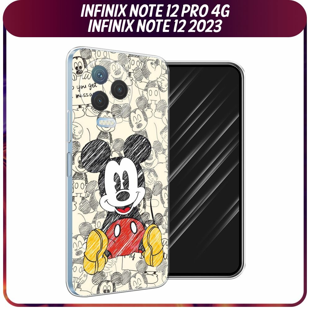 Чехол на Infinix Note 12 Pro 4G / Инфиникс Нот 12 Про 4G с принтом "Микки Маус"