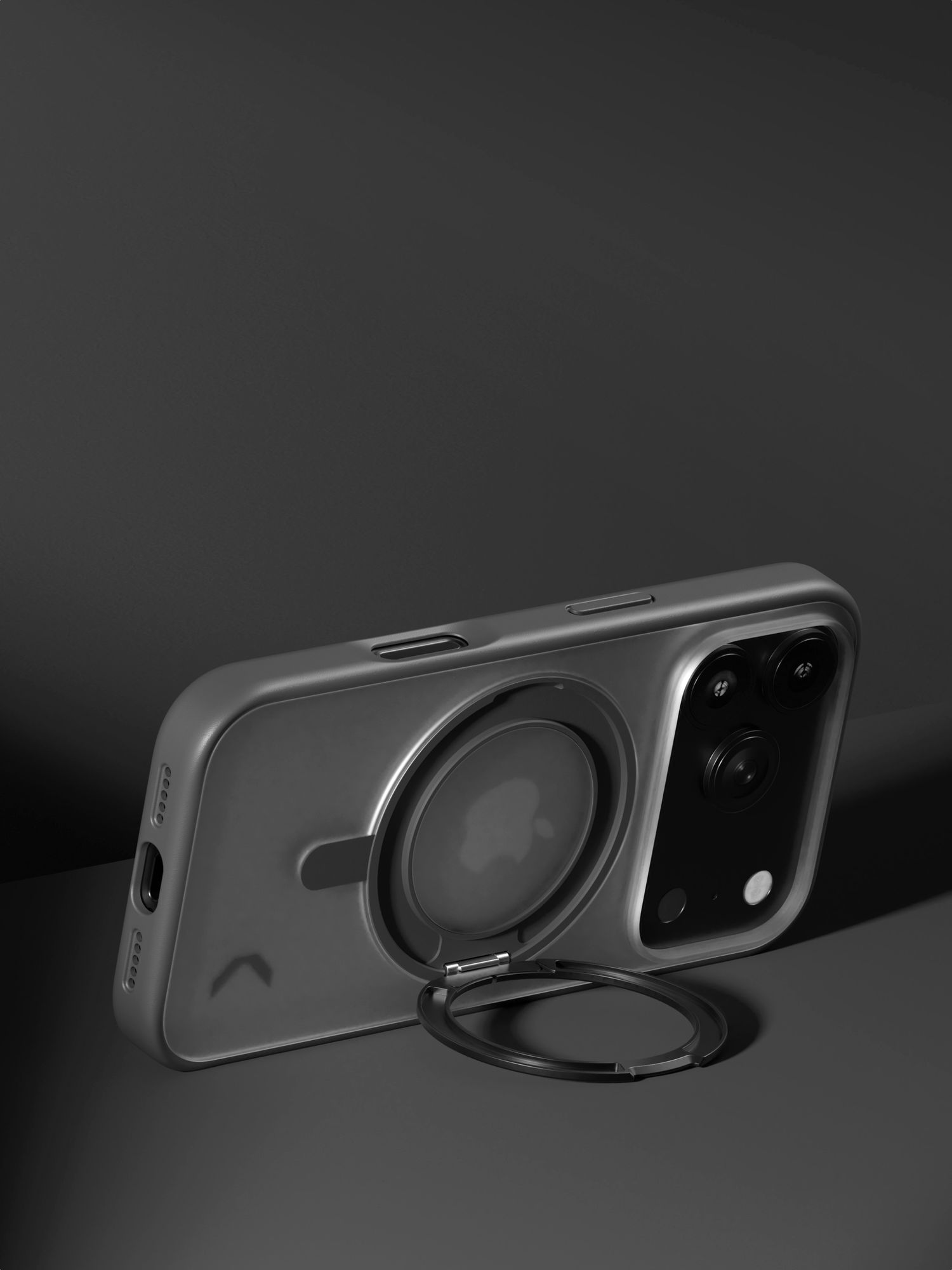 Чехол COMMO Hoop для iPhone 17 Pro с кольцом держателем, Чёрный — фото 1