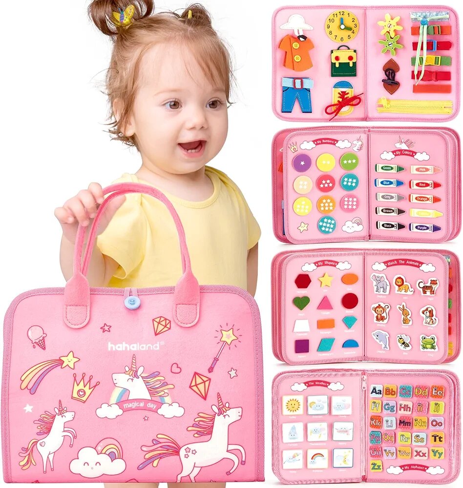 Книжка бизиборд из фетра, развивающая игрушка для детей от 1 года,