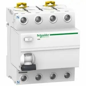 A9R50425 Устройство защитного отключения (УЗО) Schneider Electric Acti9 iID K 4 полюса 25A 30 mA тип AC электро-механическое ширина 4 DIN-модуля