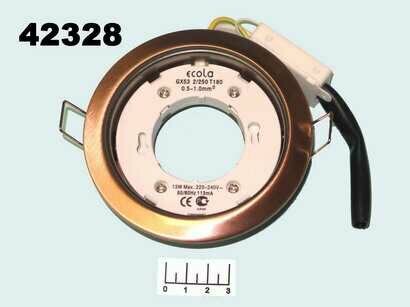Светильник для лампы GX53 встраиваемый H4 Ecola (38*106) черненая медь FP53H4ECB