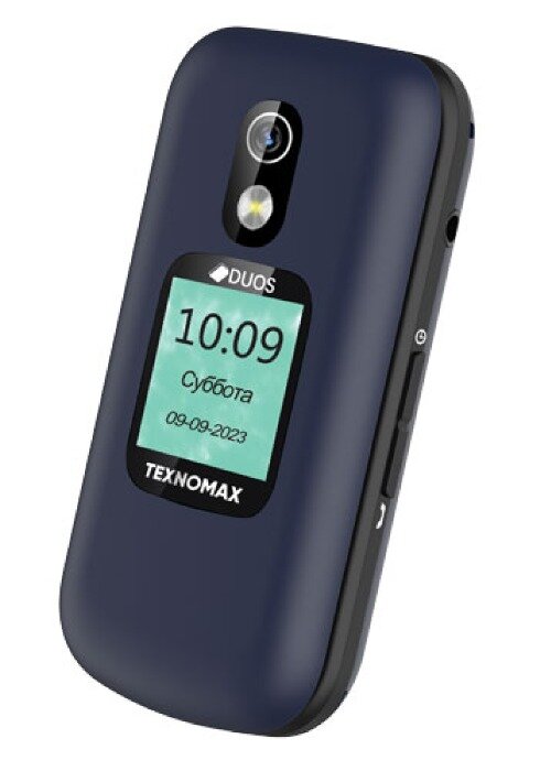 TEXNO MAX Gusto — раскладной телефон с камерой (две SIM-карты, USB-C) синий — фото 1
