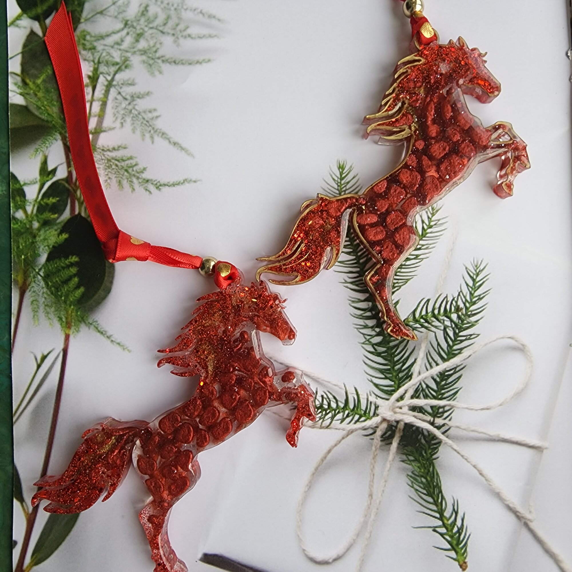 Елочная игрушка "Огненная лошадь" символ нового 2026 года