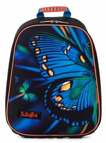 Ранец Hatber/Хатбер ERGONOMIC light-Butterfly" 37*29*17см, EVA материал светоотраж. 2 отделения на молнии