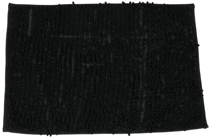 Коврик для ванной 60 см х 40 см полиэстер микрофибра цвет черный коврик для ванной и туалета