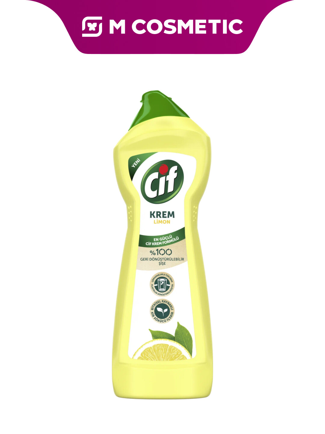 Чистящий крем Cif "Лимон", не содержит хлора, безопасен для человека, для различных поверхностей 750мл