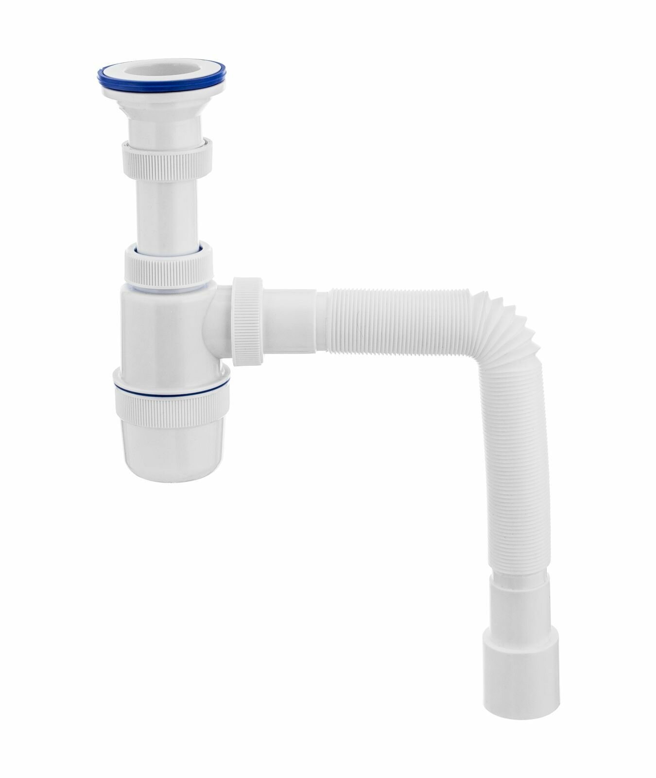 Сифон для мойки VIRPLAST "элит" с пластиковым выпуском, 1 1/2"х40 мм, с гофротрубой 800 мм