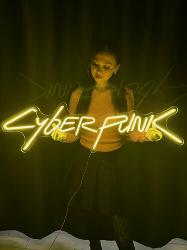 Изображение товара Неоновый светильник, настенная неоновая лампа, надпись "Cyberpunk 2077" для компьютерного клуба, 92x26 см.