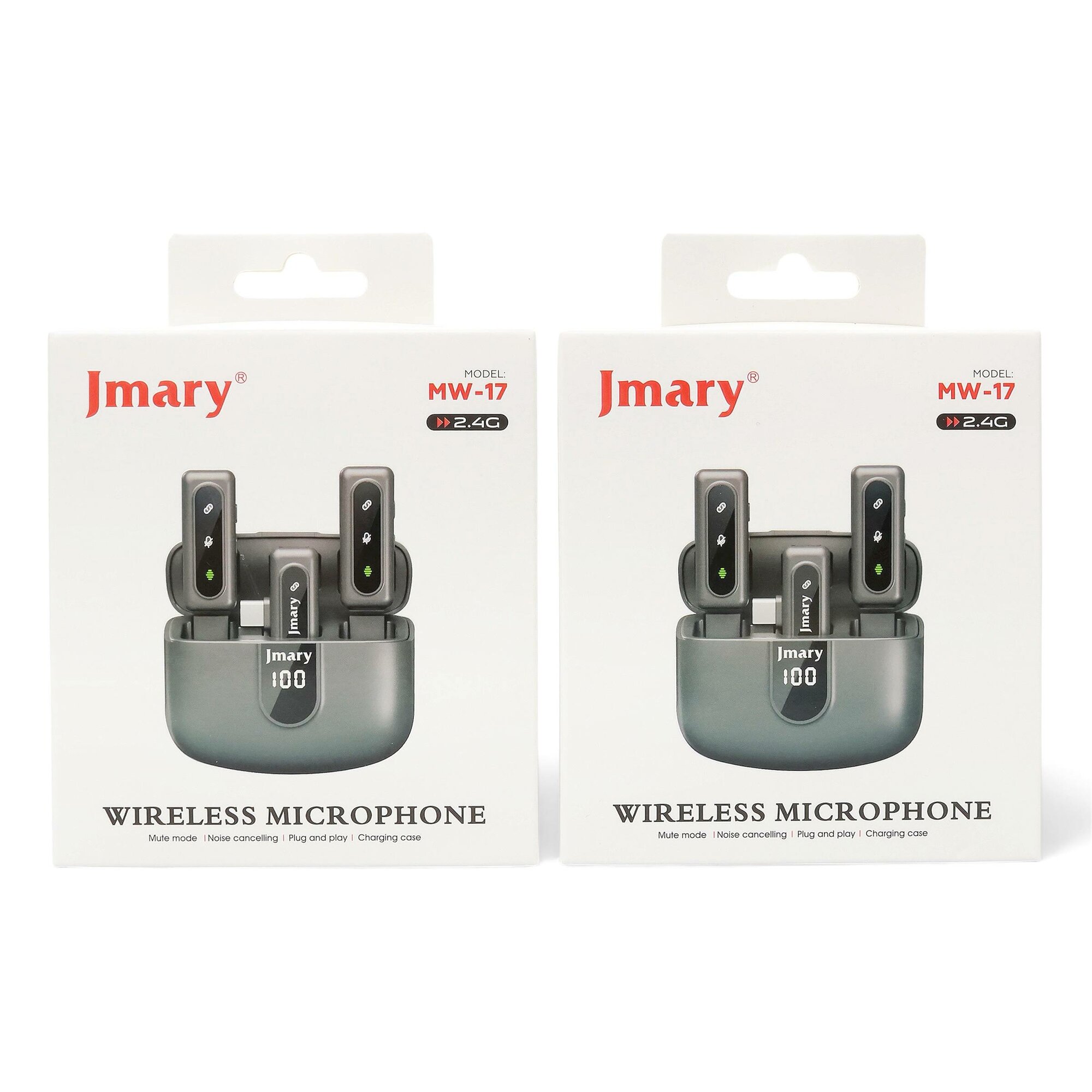 Jmary MW-17 – двухканальный профессиональный беспроводной микрофон (для Lightning/Type-C)