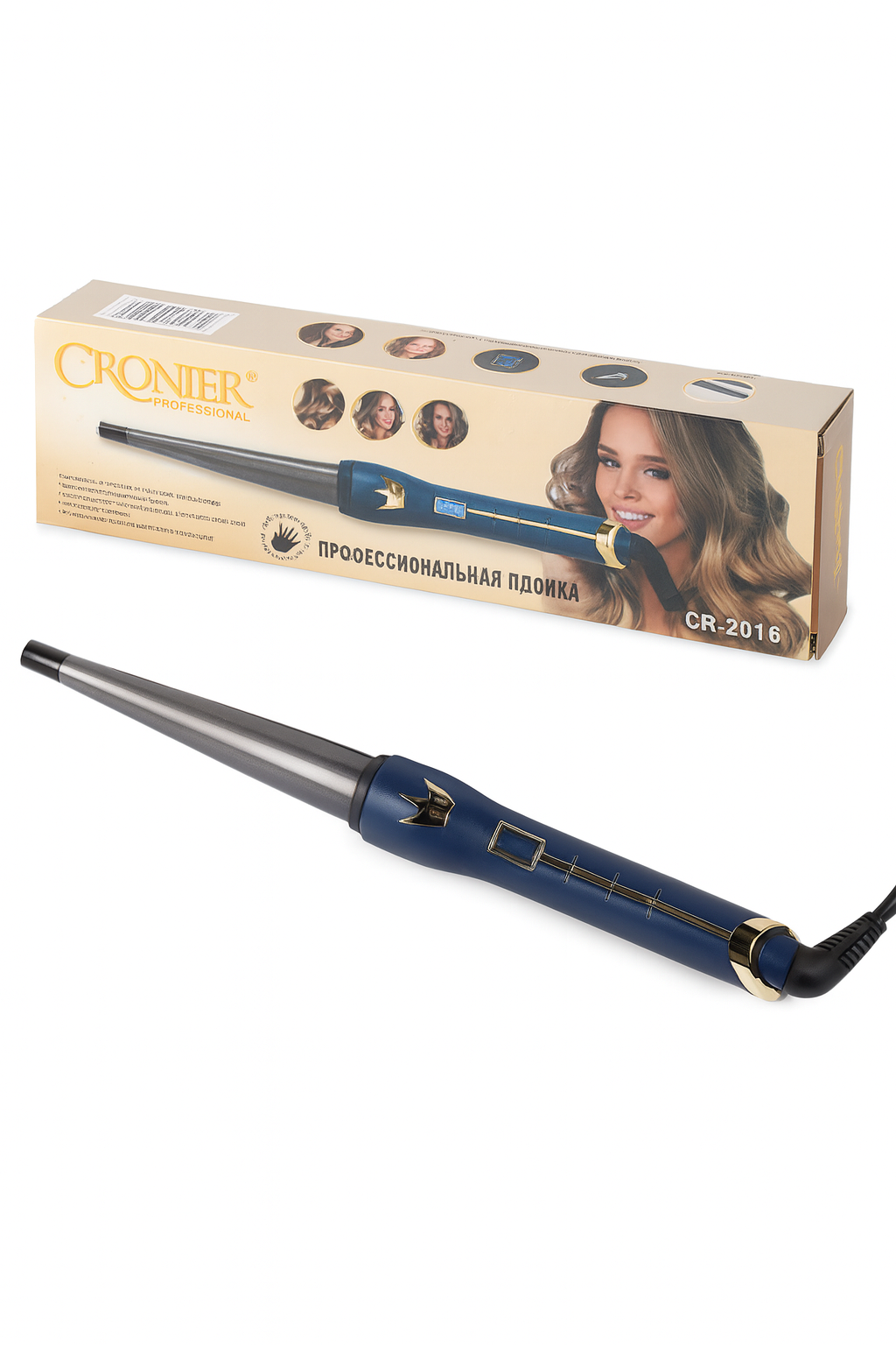 Профессиональная плойка для волос Cronier CR-2016 – быстрый нагрев за 30 секунд, ЖК-дисплей, перчатки