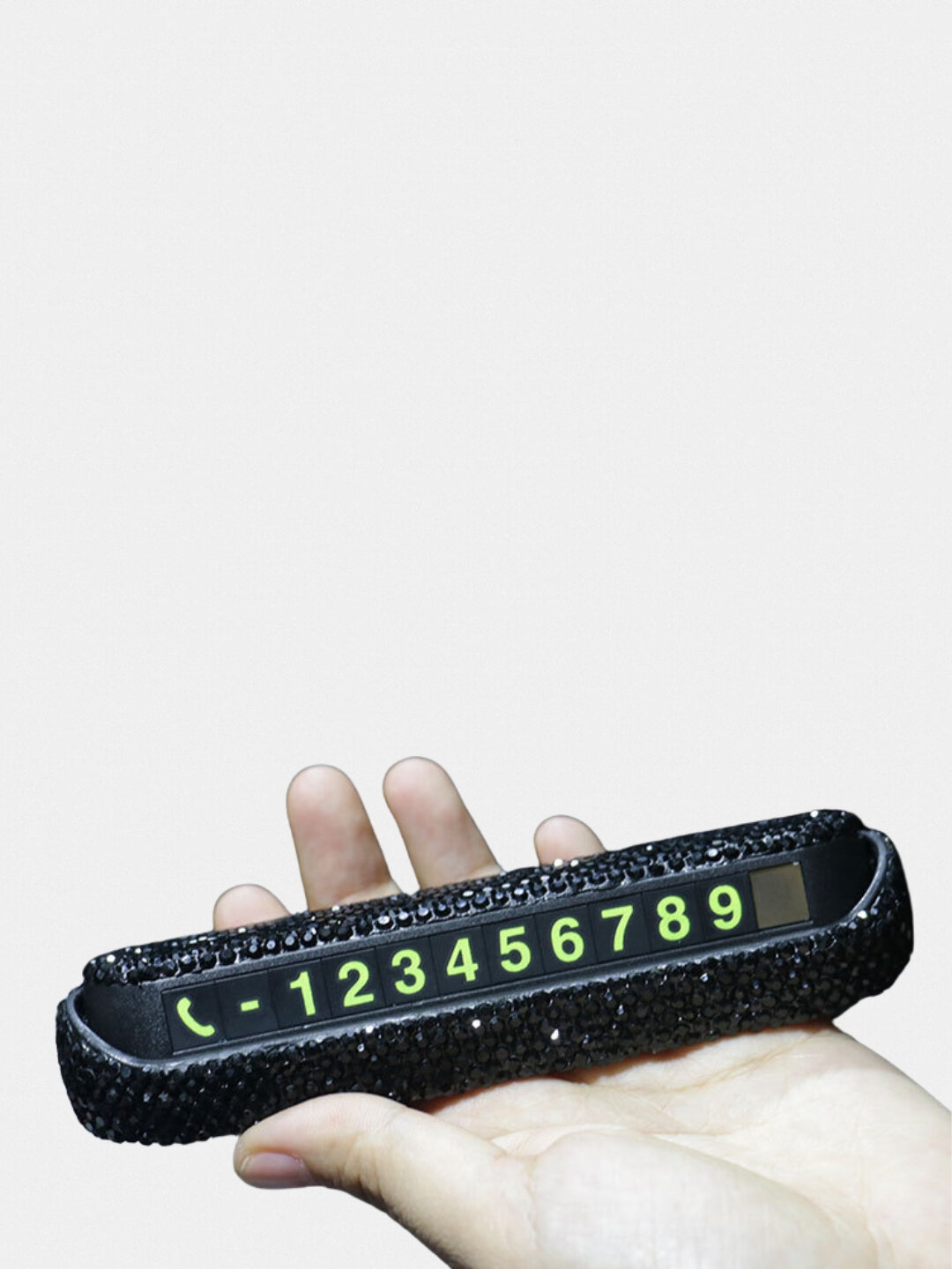 Авто визитка для номера телефона, универсальная, со стразами — фото 1