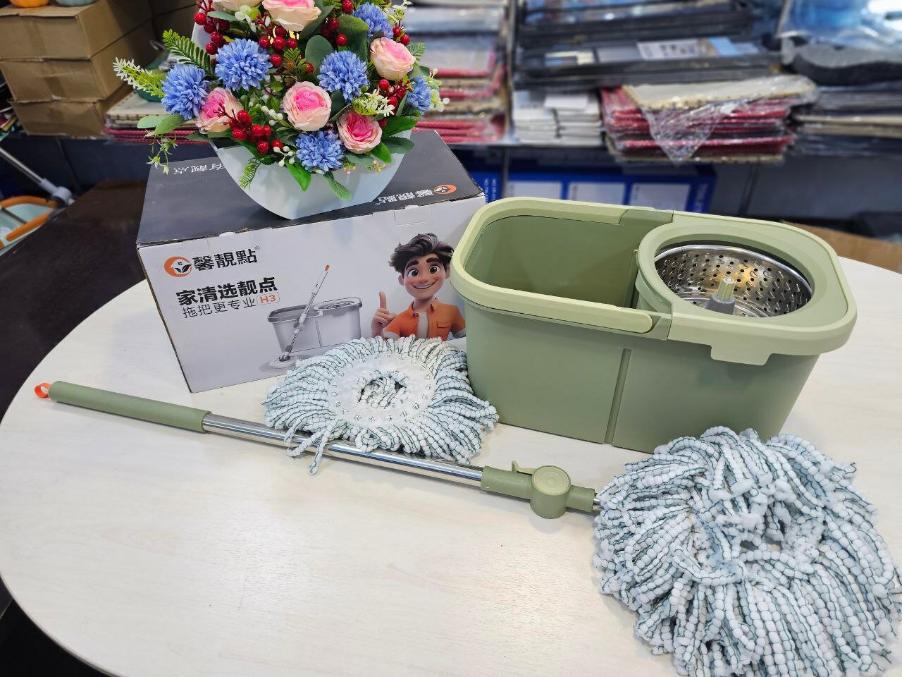 Швабра Maestro Mop с ведром и системой автоматического отжима, поворот 360°