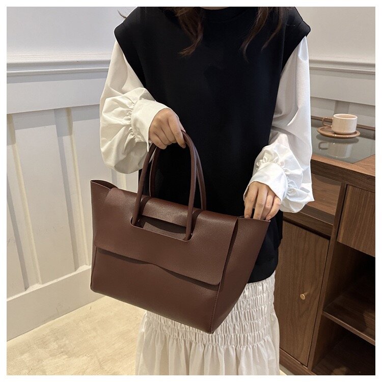 Сумка-рюкзак  Женская сумка, большая, шоппер, формат А4, Тоут, коричневый — фото 1