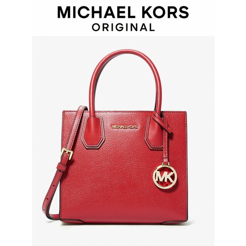фото Сумка кросс-боди michael kors, фактура зернистая, красный
