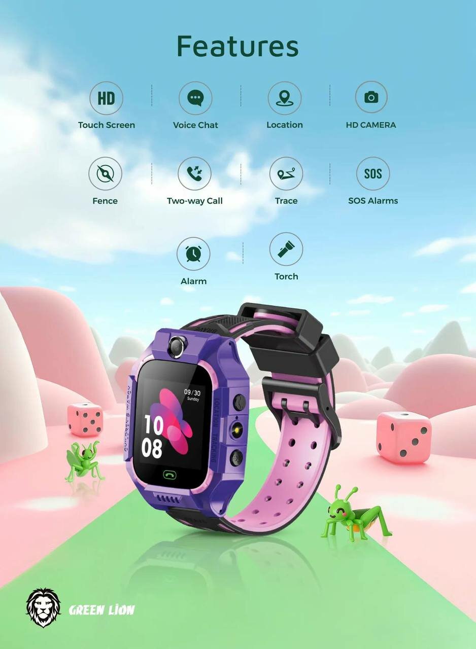 Смарт часы Green Lion 4G Kids Watch Pro (оригинал) для детей — фото 1