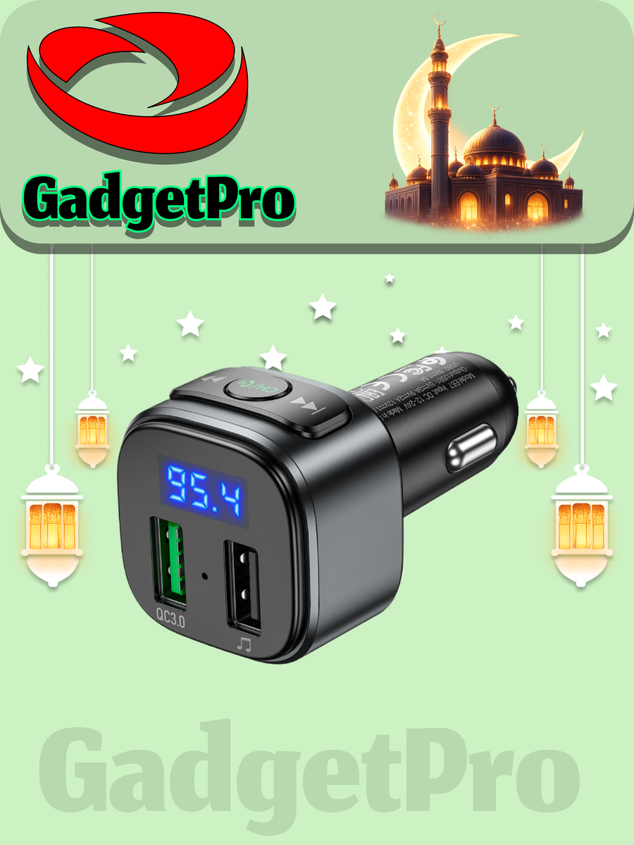 Автомобильный FM трансмиттер Hoco E67 черный: Bluetooth, MP3, USB, современный дизайн — фото 1