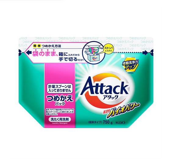 Attack BioEX, концентрированный стиральный порошок, запасной блок, 750 г.