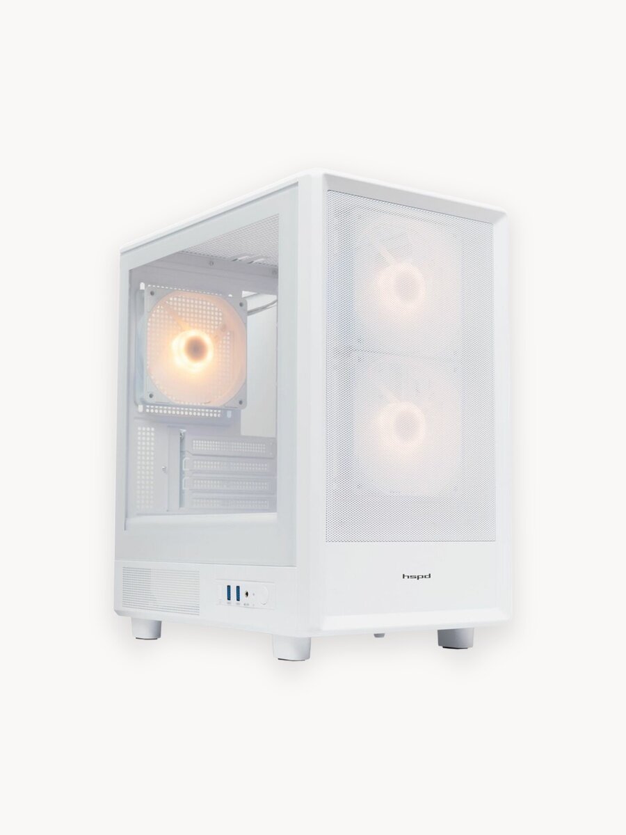 Корпус для ПК без БП HSPD M310 White (M310-TGWH-ARGB), официальная гарантия