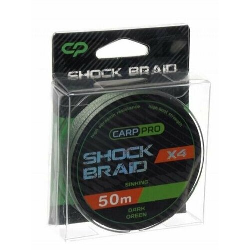 Шок-лидер Shock Braid PE X4 зеленый 20lb 50м