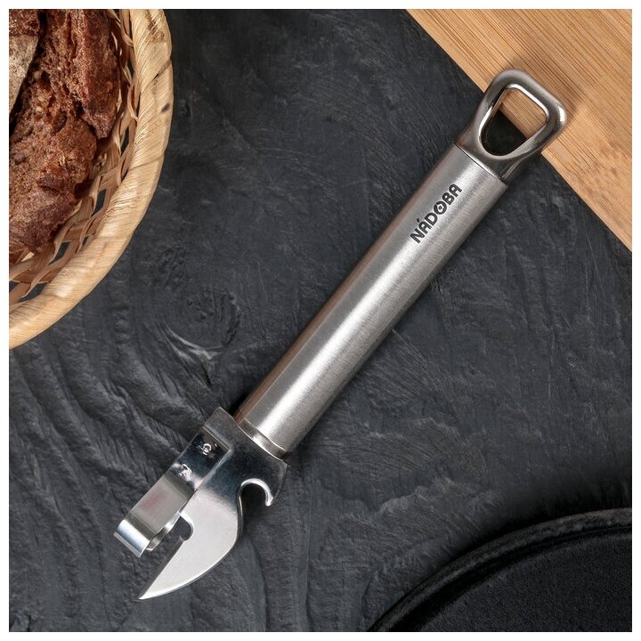 Консервный нож, NADOBA, серия KAROLINA, нержавеющая сталь, серебристый — фото 1